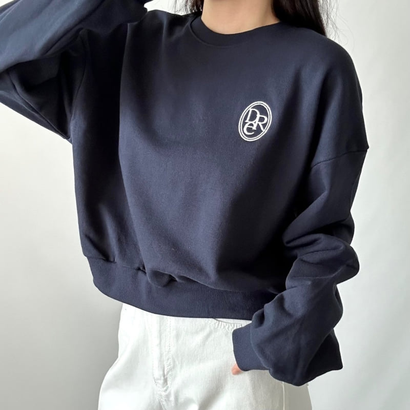 Pastel Deer - Korean Women Fashion - #womensfashion - Logo Crop Sweatshirt - 2
