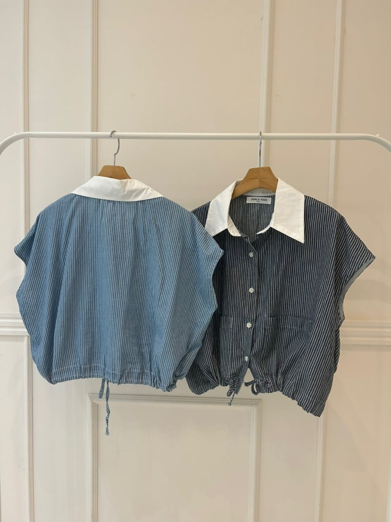 Pearls room - Korean Women Fashion - #momslook - Color Stripe Shirt - 11