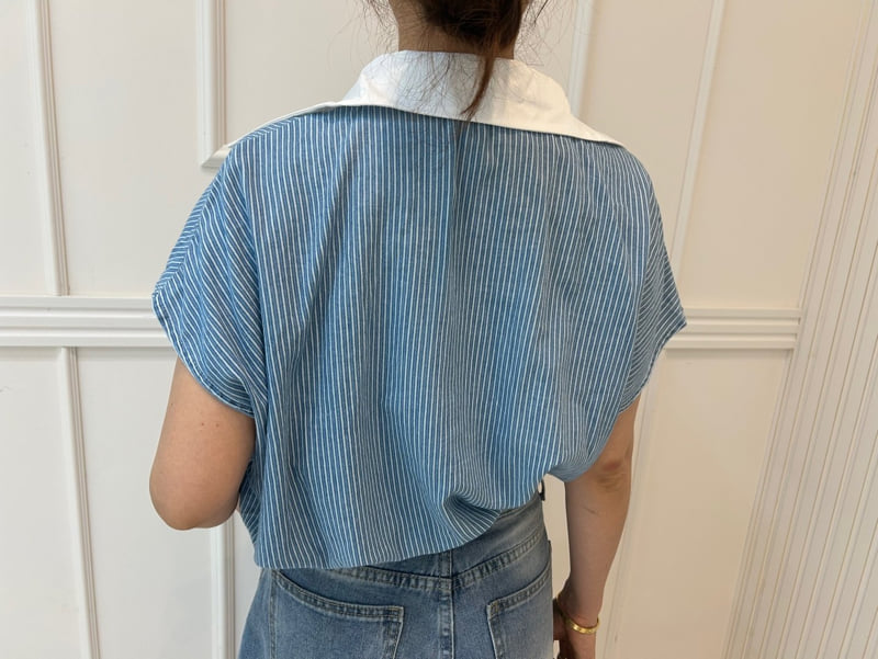 Pearls room - Korean Women Fashion - #momslook - Color Stripe Shirt - 5