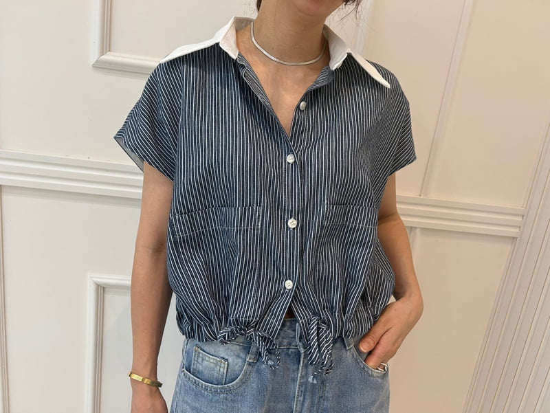 Pearls room - Korean Women Fashion - #momslook - Color Stripe Shirt - 7