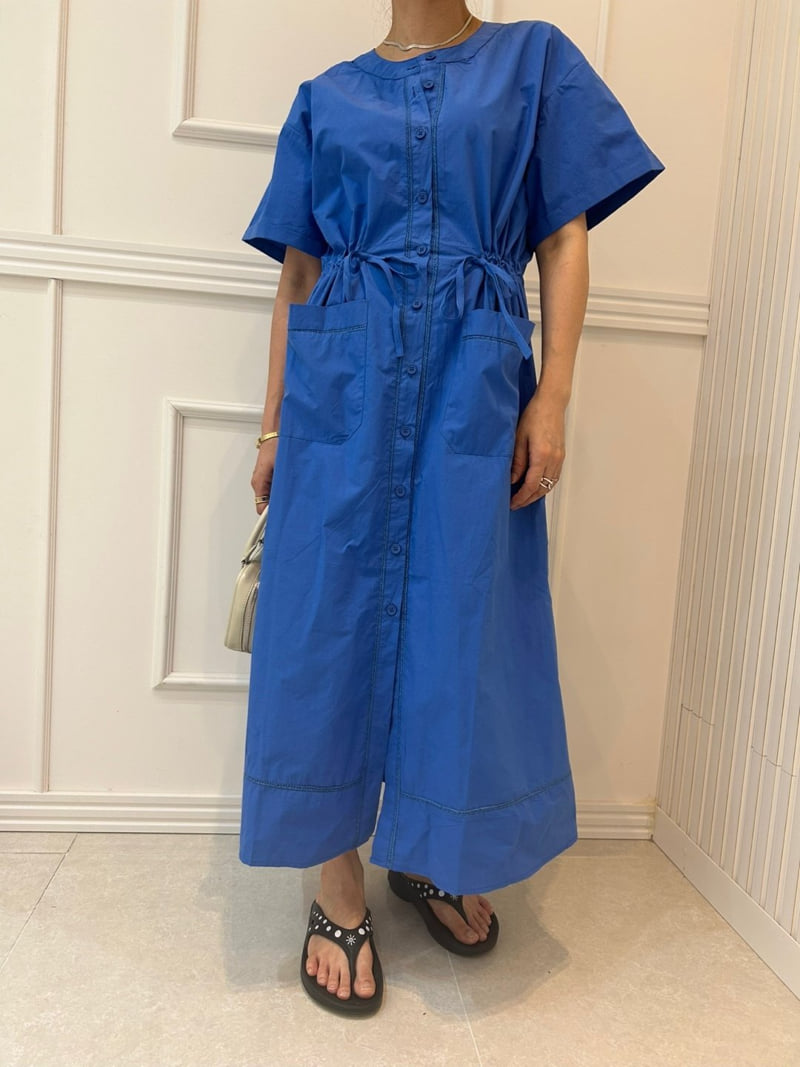 Pearls room - Korean Women Fashion - #thatsdarling - Pocket Strap One-piece