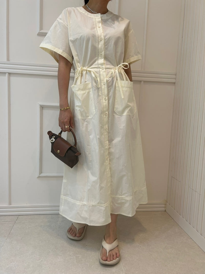 Pearls room - Korean Women Fashion - #womensfashion - Pocket Strap One-piece - 8