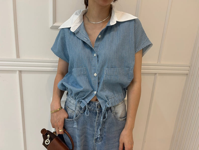Pearls room - Korean Women Fashion - #womensfashion - Color Stripe Shirt - 2