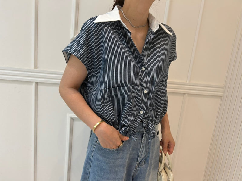 Pearls room - Korean Women Fashion - #womensfashion - Color Stripe Shirt - 8