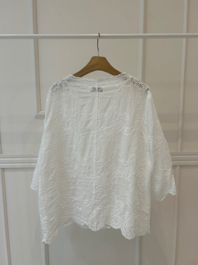 Pearls room - Korean Women Fashion - #womensfashion - Embroidered Lace Cardigan - 9