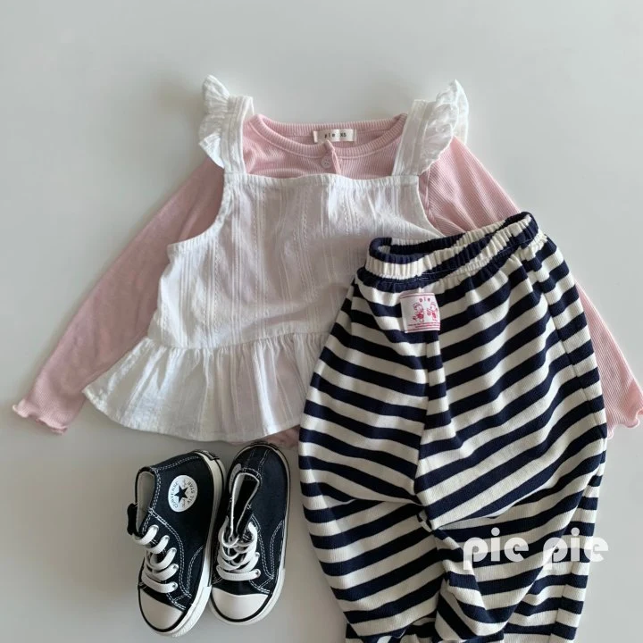 Pie - Korean Children Fashion - #childrensboutique - Minky Button Frill Tee - 7