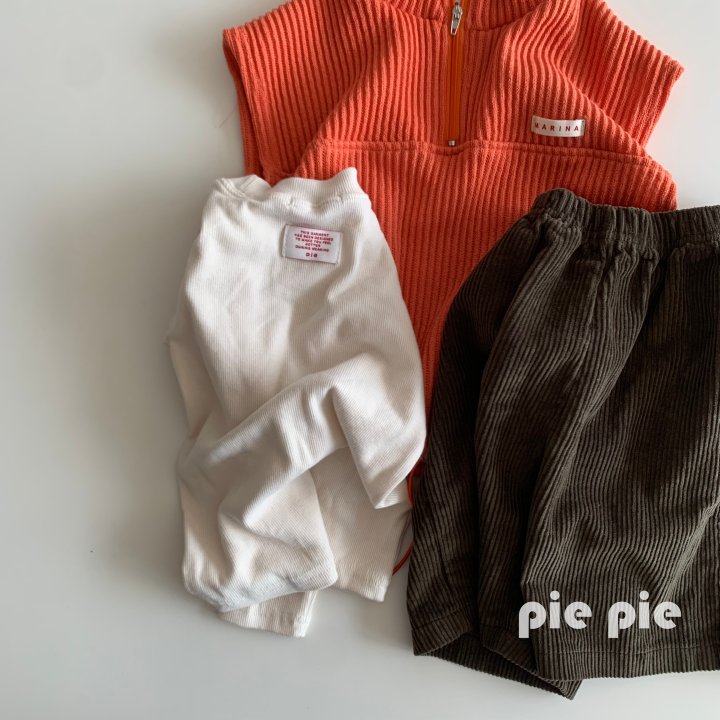Pie - Korean Children Fashion - #kidsshorts - Mayo Ribbed Vest - 3