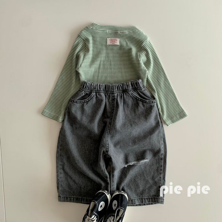 Pie - Korean Children Fashion - #toddlerclothing - Torn Jeans - 7