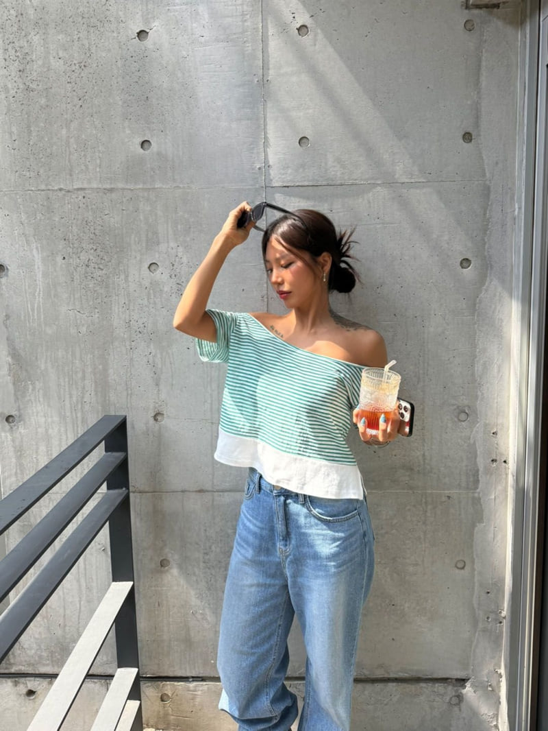 Queensmade - Korean Women Fashion - #momslook - Halter Stripe Tee - 11