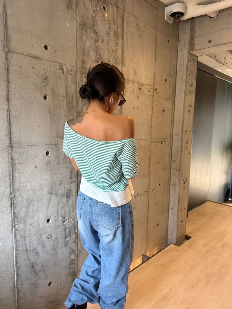 Queensmade - Korean Women Fashion - #momslook - Halter Stripe Tee - 7