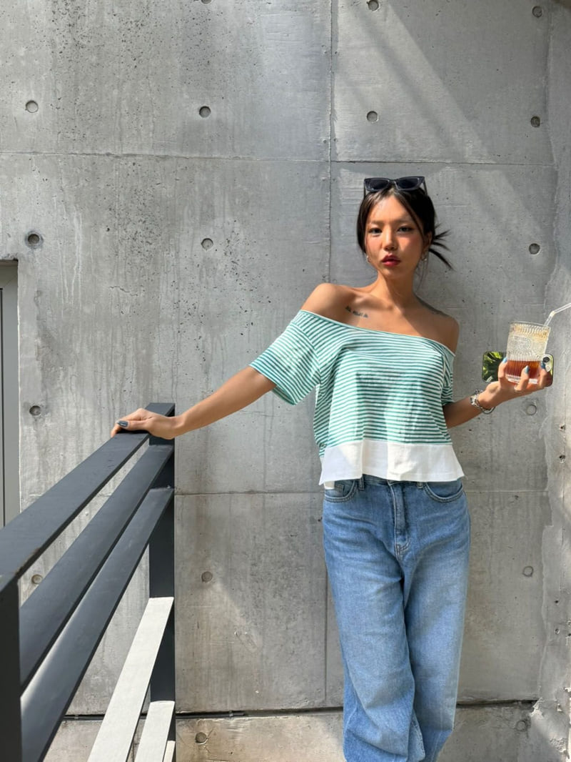Queensmade - Korean Women Fashion - #momslook - Halter Stripe Tee - 9