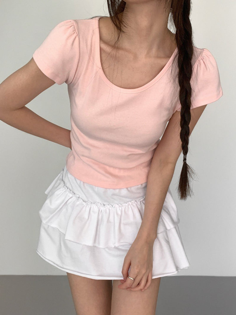 Queensmade - Korean Women Fashion - #momslook - Tiny Shirring Tee - 6