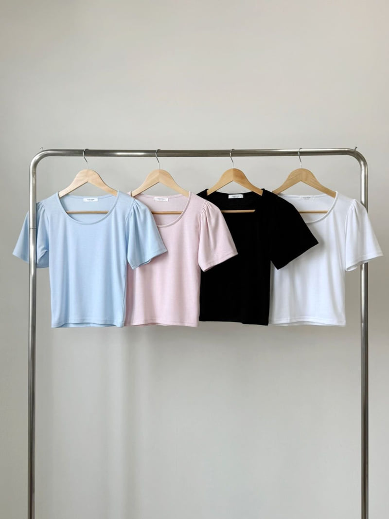 Queensmade - Korean Women Fashion - #momslook - Lauren Shirring Tee - 12