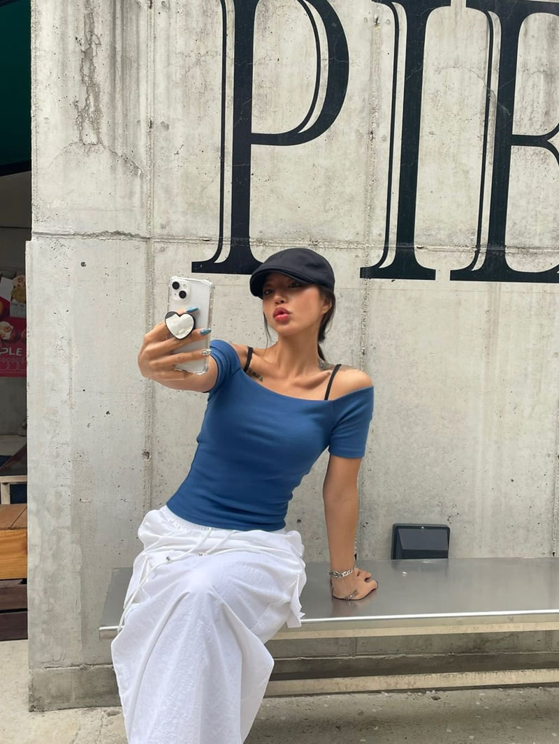 Queensmade - Korean Women Fashion - #momslook - Cookie Off-Shoulder Tee - 3