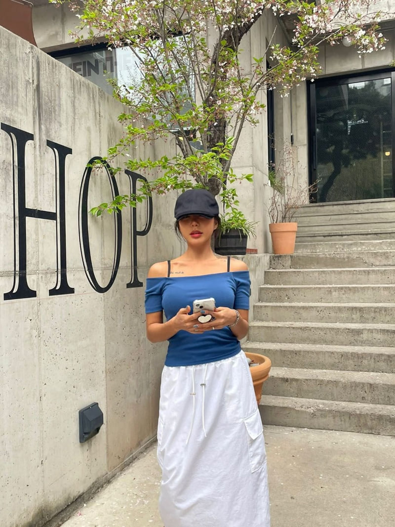 Queensmade - Korean Women Fashion - #momslook - Cookie Off-Shoulder Tee - 7