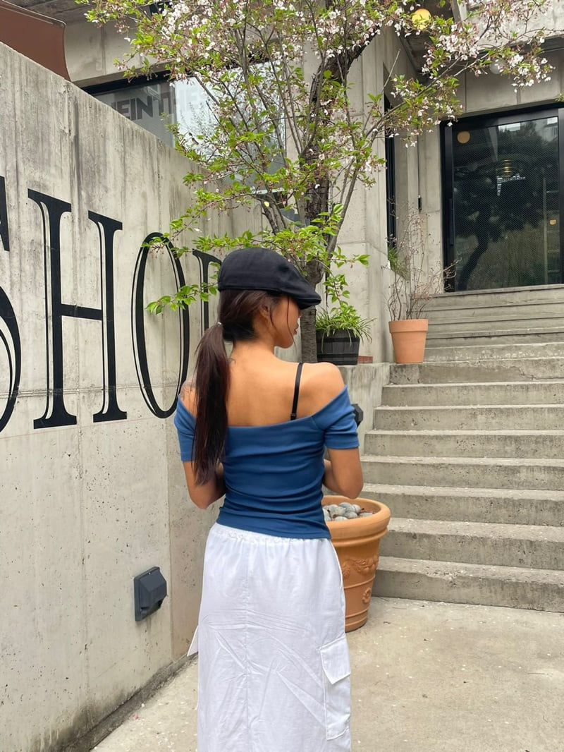 Queensmade - Korean Women Fashion - #momslook - Cookie Off-Shoulder Tee - 9