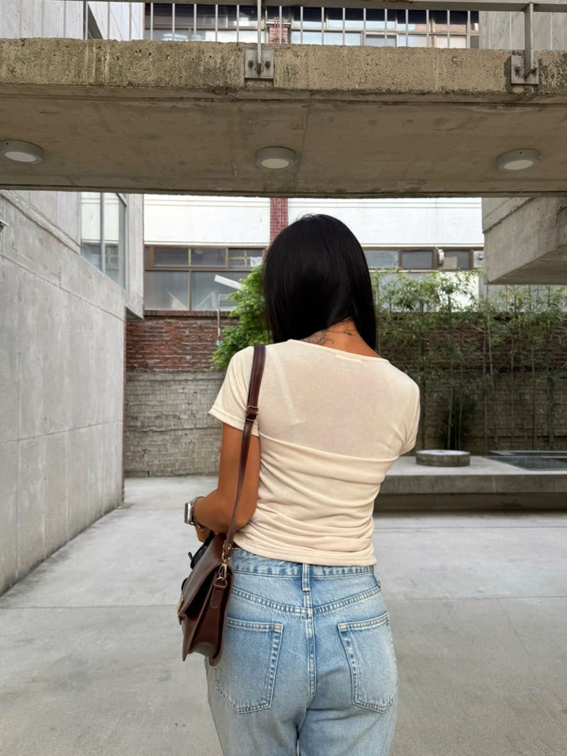 Queensmade - Korean Women Fashion - #momslook - Fold Shirring Tee - 7
