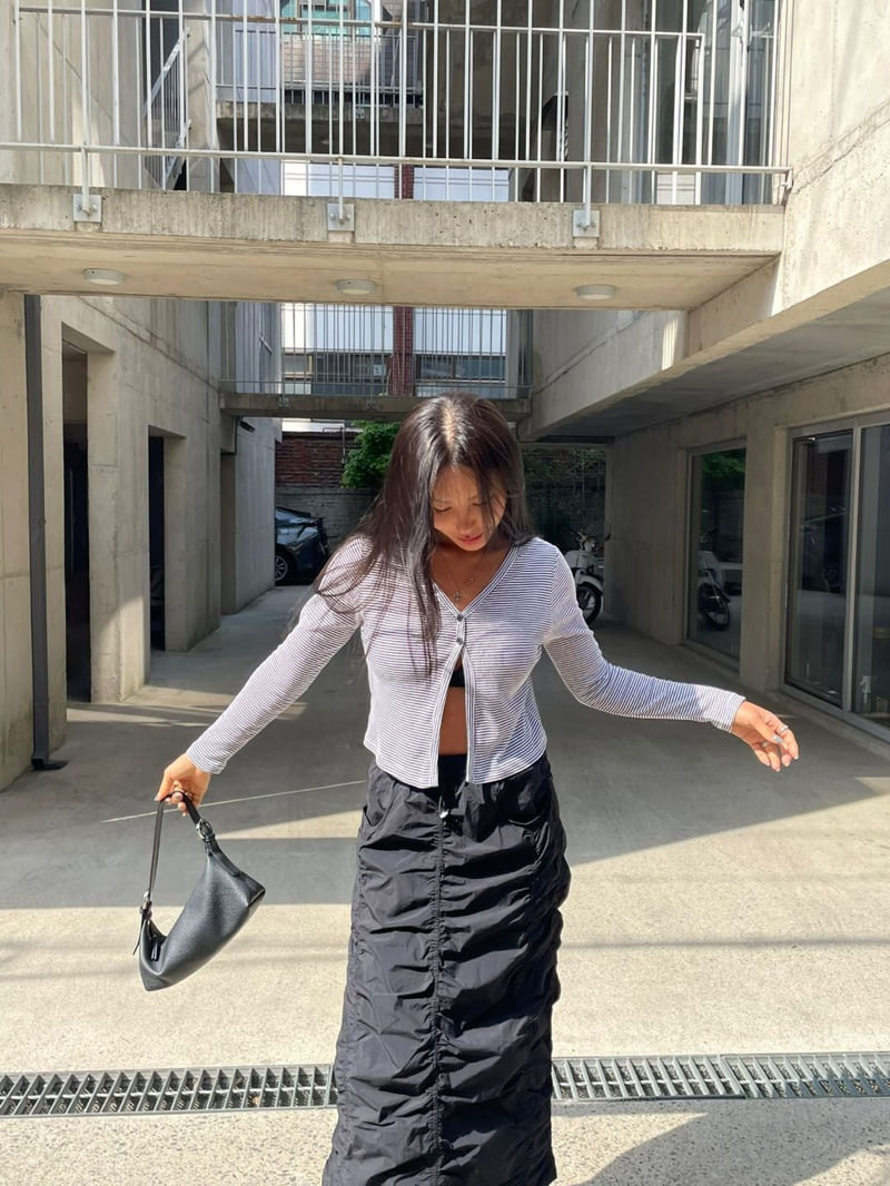 Queensmade - Korean Women Fashion - #momslook - Button Stripe Cardigan - 7