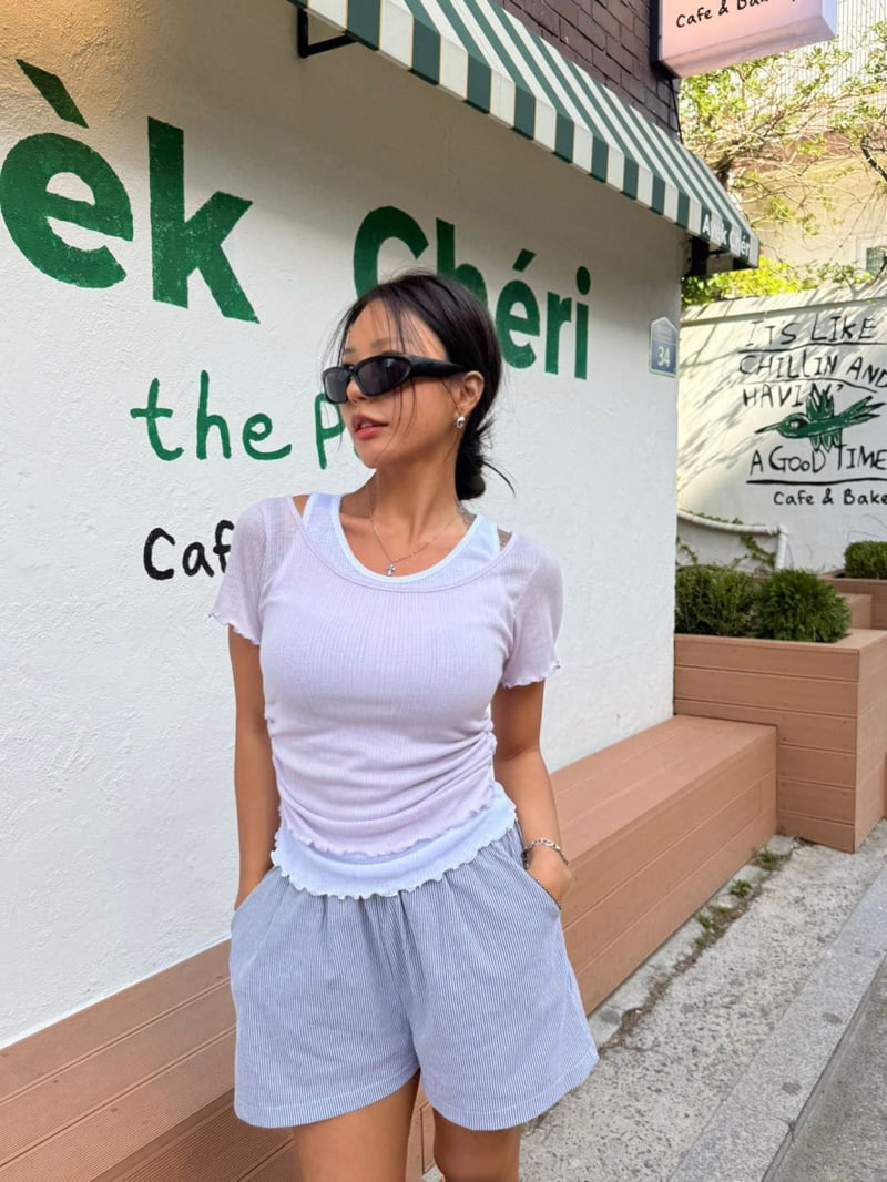 Queensmade - Korean Women Fashion - #momslook - Double Ribbed Tee - 10