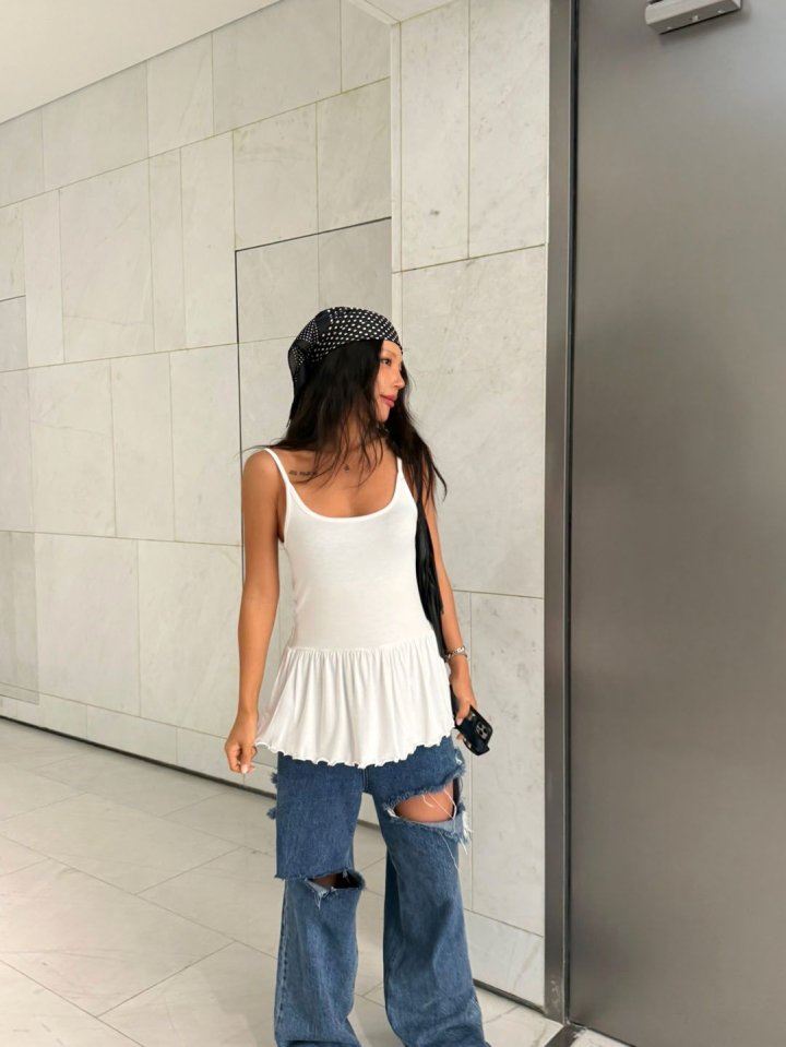 Queensmade - Korean Women Fashion - #momslook - Frill Span Sleeveless - 3