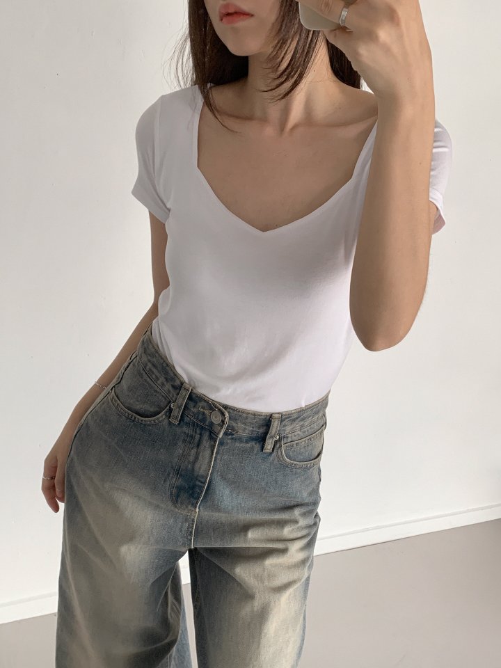 Queensmade - Korean Women Fashion - #momslook - Ringo Short Sleeve Tee - 7