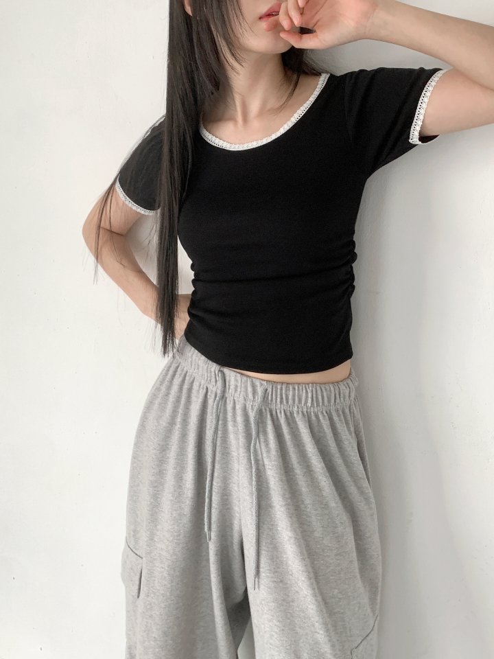 Queensmade - Korean Women Fashion - #momslook - Jane Shirring Tee - 3