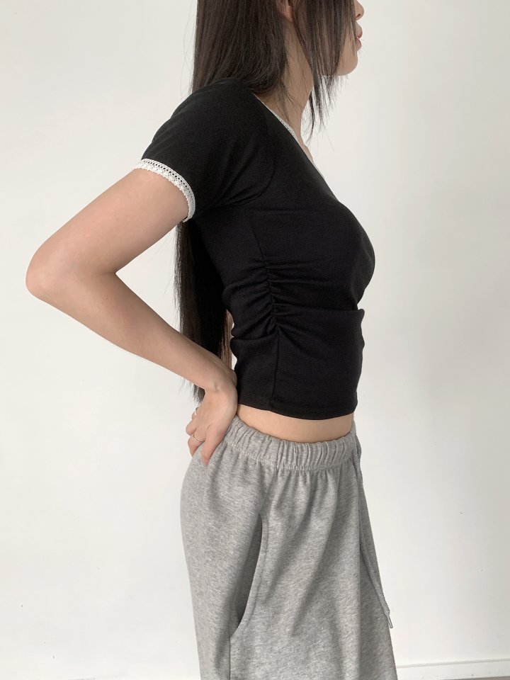 Queensmade - Korean Women Fashion - #restrostyle - Jane Shirring Tee - 9