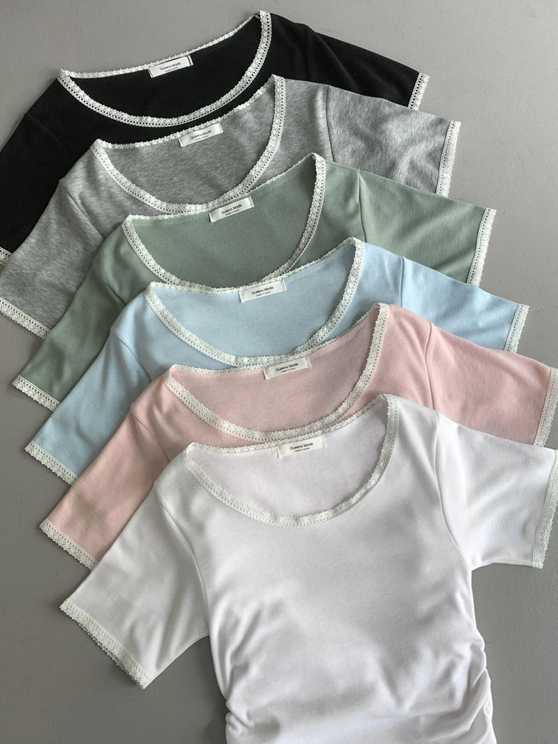 Queensmade - Korean Women Fashion - #romanticstyle - Jane Shirring Tee - 10