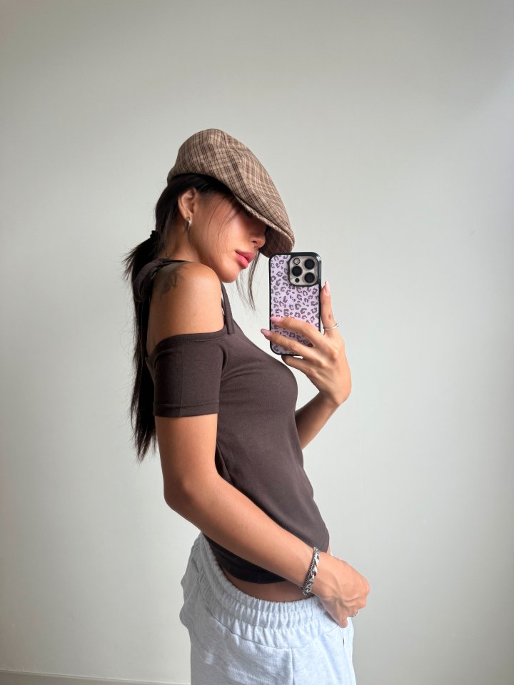 Ribbon Shoulder Tee by Queensmade for Women - view 5