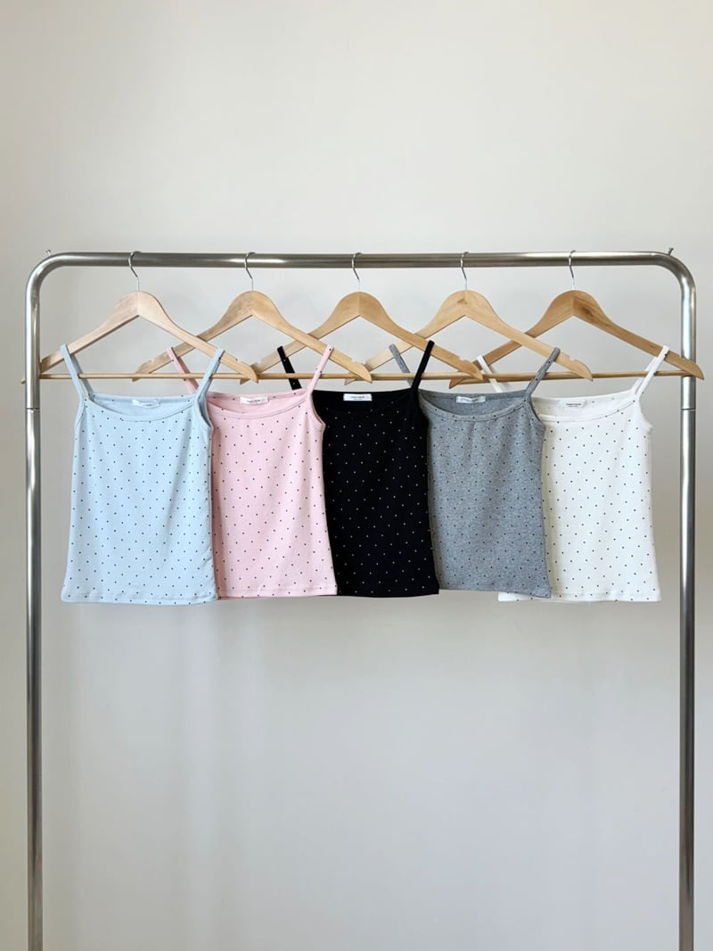 Queensmade - Korean Women Fashion - #shopsmall - Dot Strap Sleeveless - 12