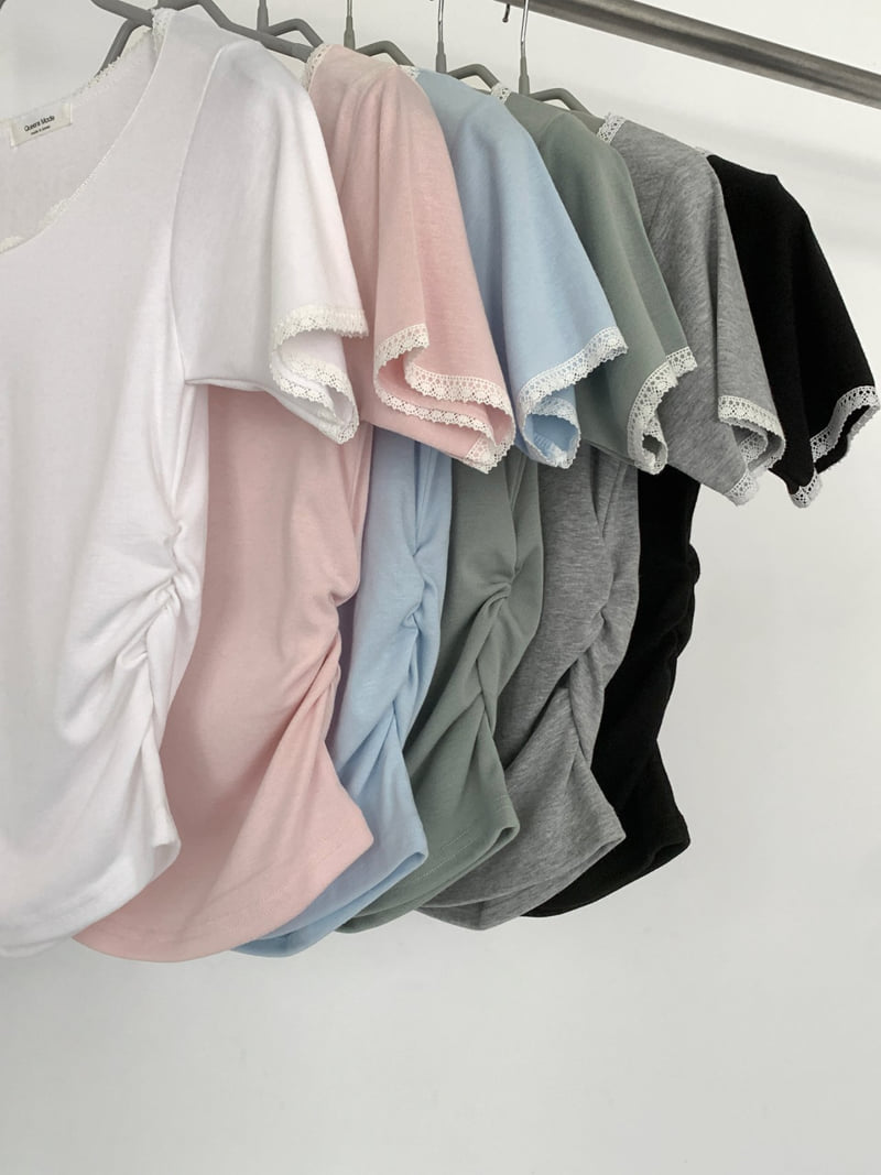 Queensmade - Korean Women Fashion - #shopsmall - Jane Shirring Tee - 11