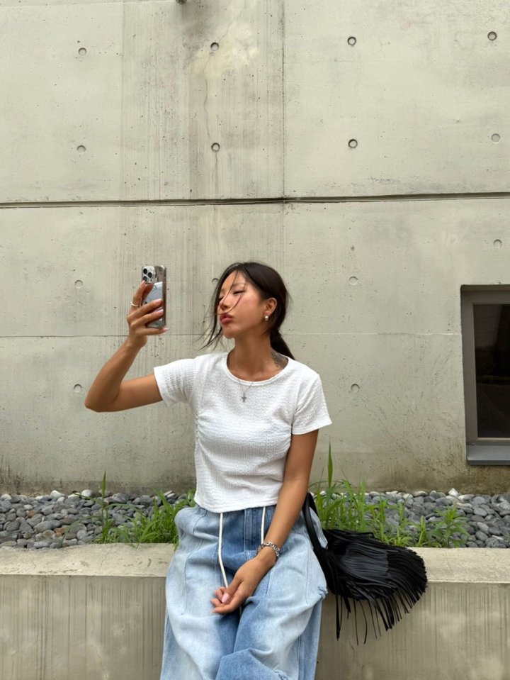 Tory Shirring Tee by Queensmade for Women - view 8