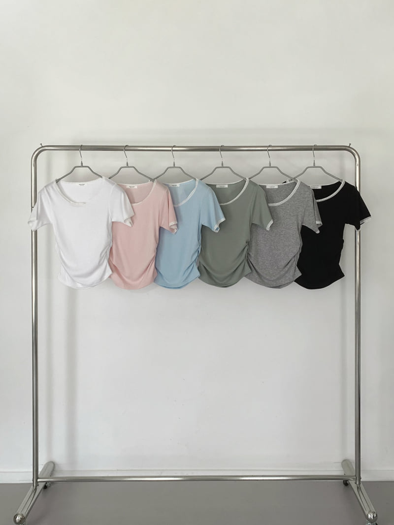 Queensmade - Korean Women Fashion - #thatsdarling - Jane Shirring Tee - 12