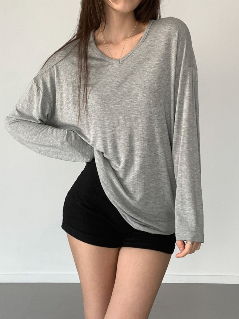Queensmade - Korean Women Fashion - #thelittlethings - Charlie V-neck Tee - 7