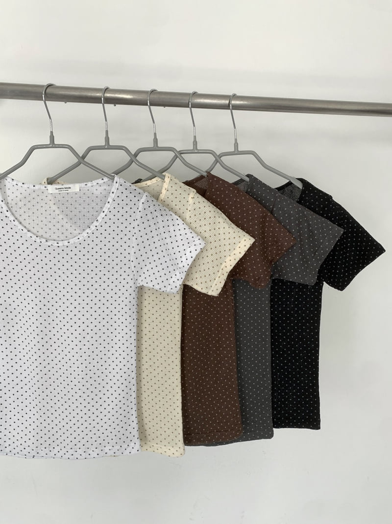 Queensmade - Korean Women Fashion - #thelittlethings - Dot Short Sleeve Tee - 11