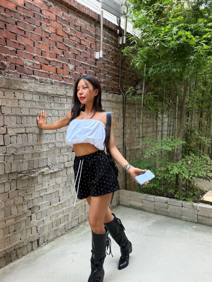 Queensmade - Korean Women Fashion - #vintageinspired - Dot Pintuck Shorts - 2