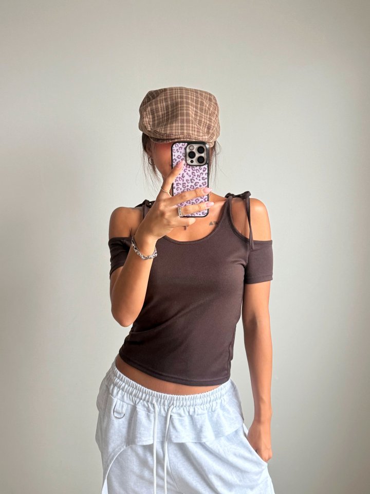 Ribbon Shoulder Tee by Queensmade for Women - view 2
