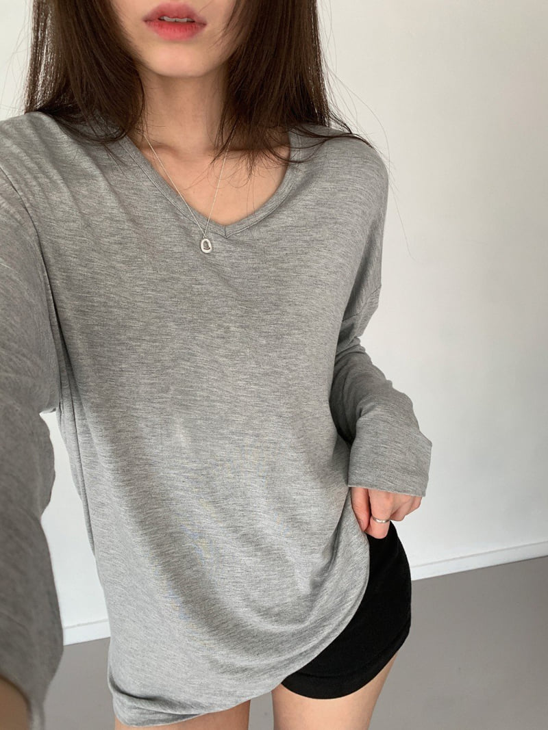 Queensmade - Korean Women Fashion - #womensfashion - Charlie V-neck Tee - 9