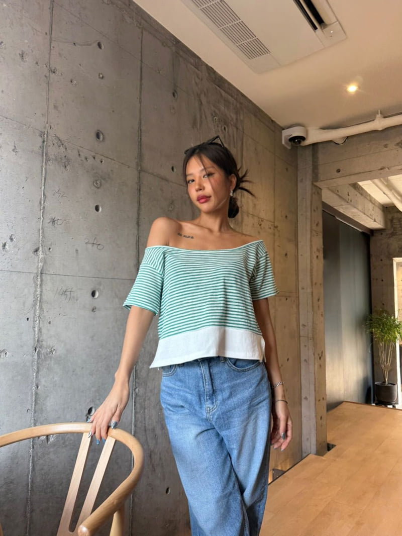 Queensmade - Korean Women Fashion - #womensfashion - Halter Stripe Tee - 8