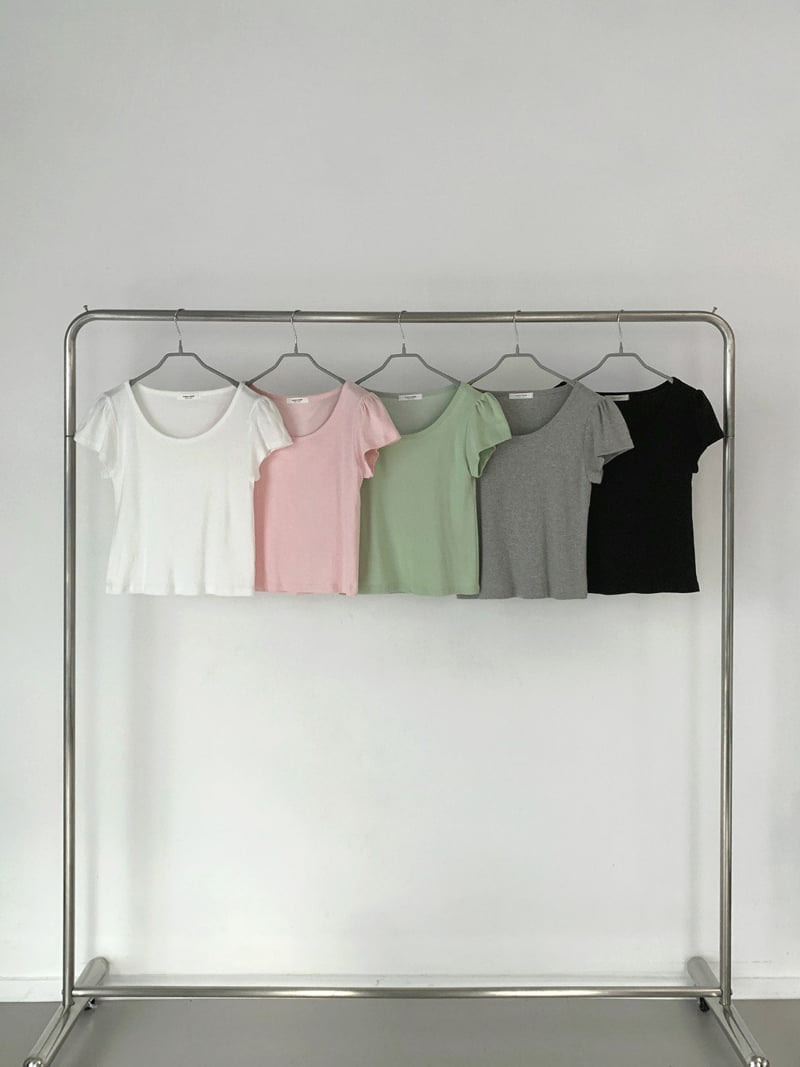 Queensmade - Korean Women Fashion - #womensfashion - Tiny Shirring Tee - 11