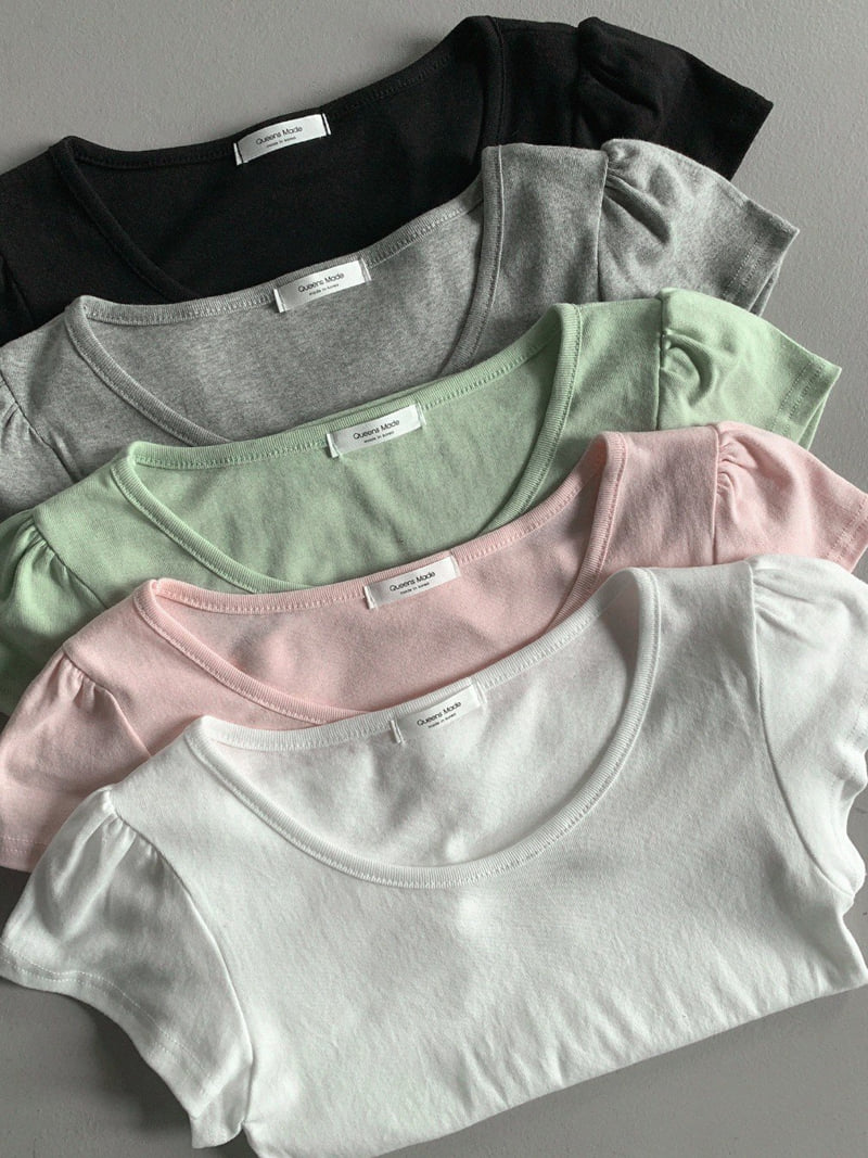 Queensmade - Korean Women Fashion - #womensfashion - Tiny Shirring Tee - 9