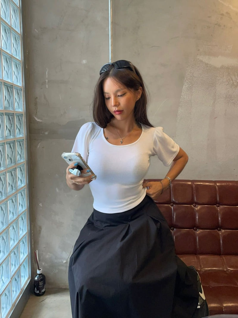 Queensmade - Korean Women Fashion - #womensfashion - Lauren Shirring Tee