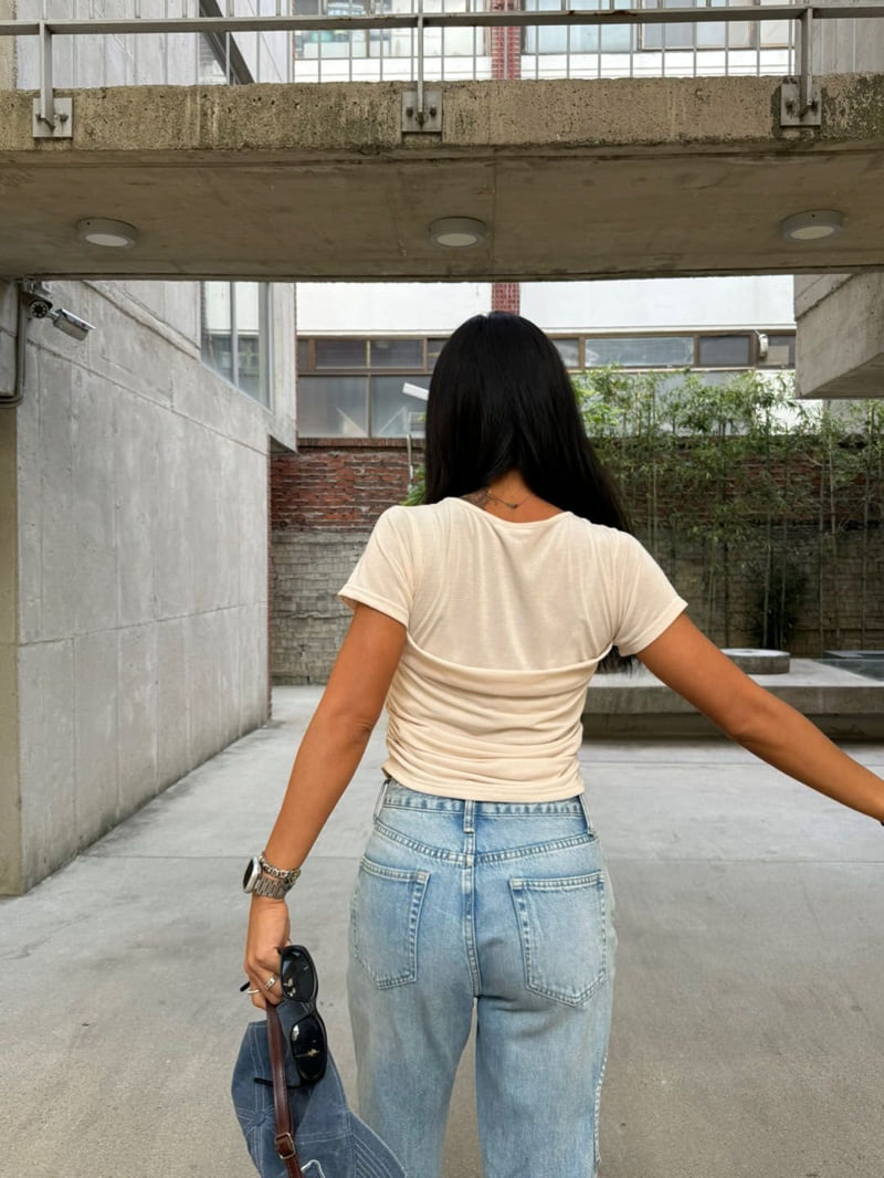 Queensmade - Korean Women Fashion - #womensfashion - Fold Shirring Tee - 10