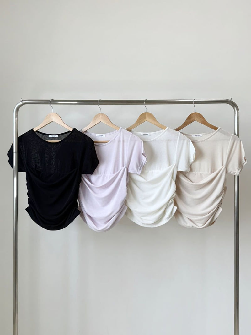 Queensmade - Korean Women Fashion - #womensfashion - Fold Shirring Tee - 12