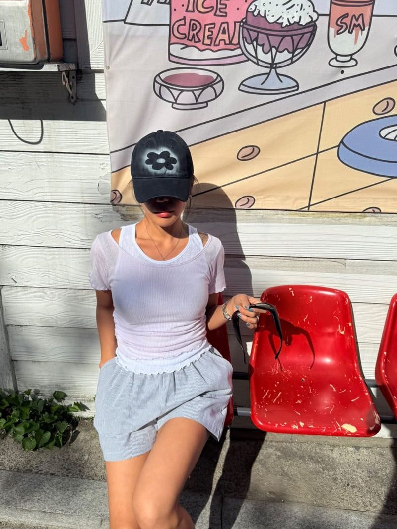 Queensmade - Korean Women Fashion - #womensfashion - Double Ribbed Tee