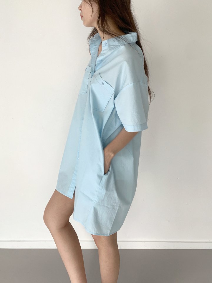 Queensmade - Korean Women Fashion - #womensfashion - Two Pocket Shirt One-piece - 10