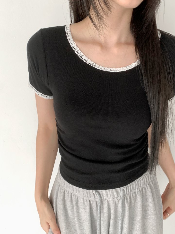 Queensmade - Korean Women Fashion - #womensfashion - Jane Shirring Tee - 5