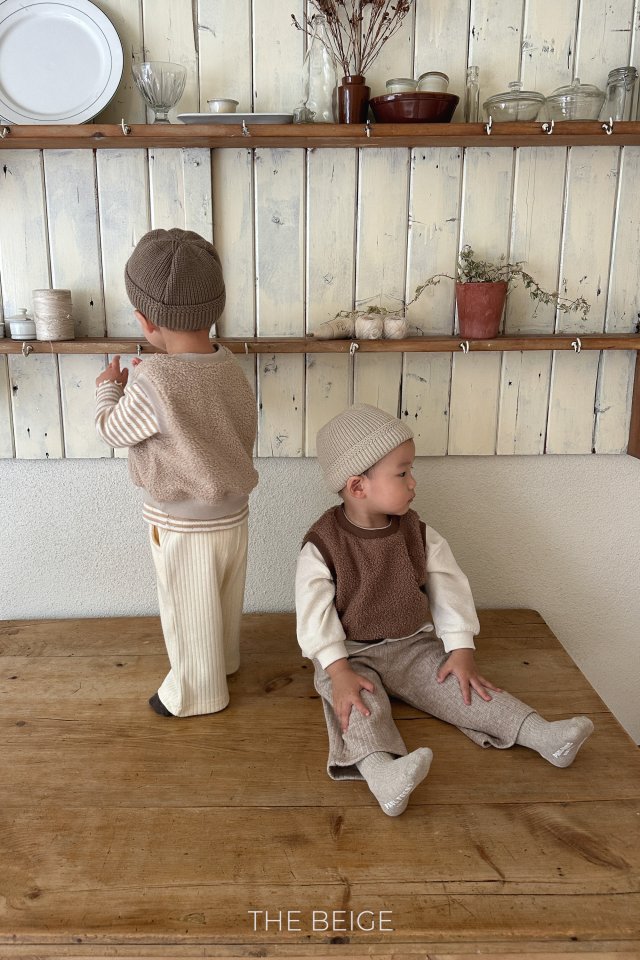 The Beige - Korean Baby Fashion - #babyboutique - Ribbed Wide Pants - 8