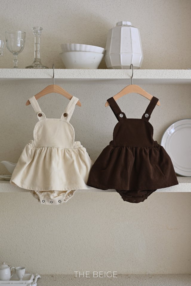 The Beige - Korean Baby Fashion - #babyboutique - Eared Suspender Suit