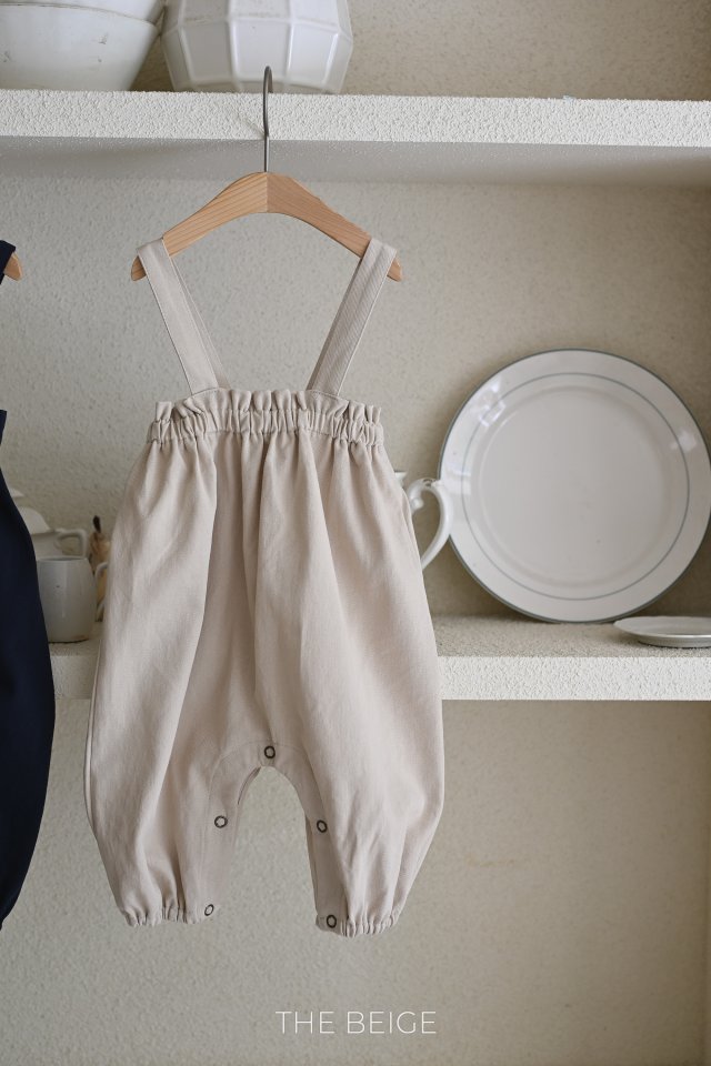 The Beige - Korean Baby Fashion - #babyclothing - Cotton Suspender Suit - 3